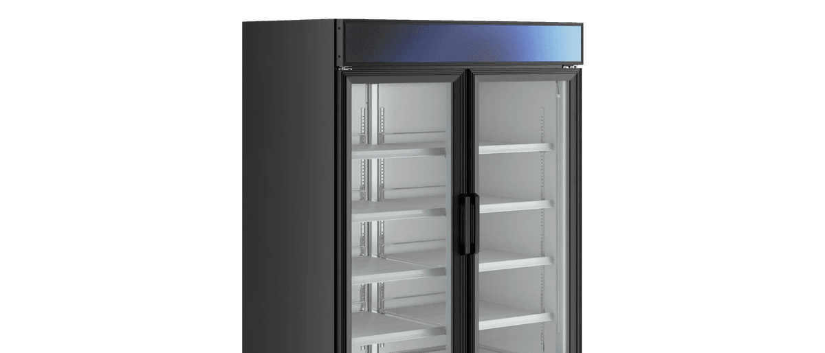 53" Black Swing Glass Door Merchandiser